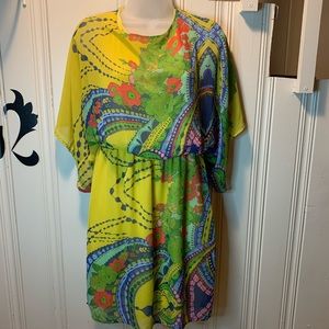 Maude Anthropologie retro open back chiffon dress